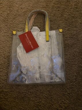 Dooney & Bourke Clear Tote with Yellow Trim and Handles